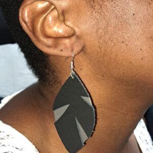 2 Toned Grey Black Feathered Shape
