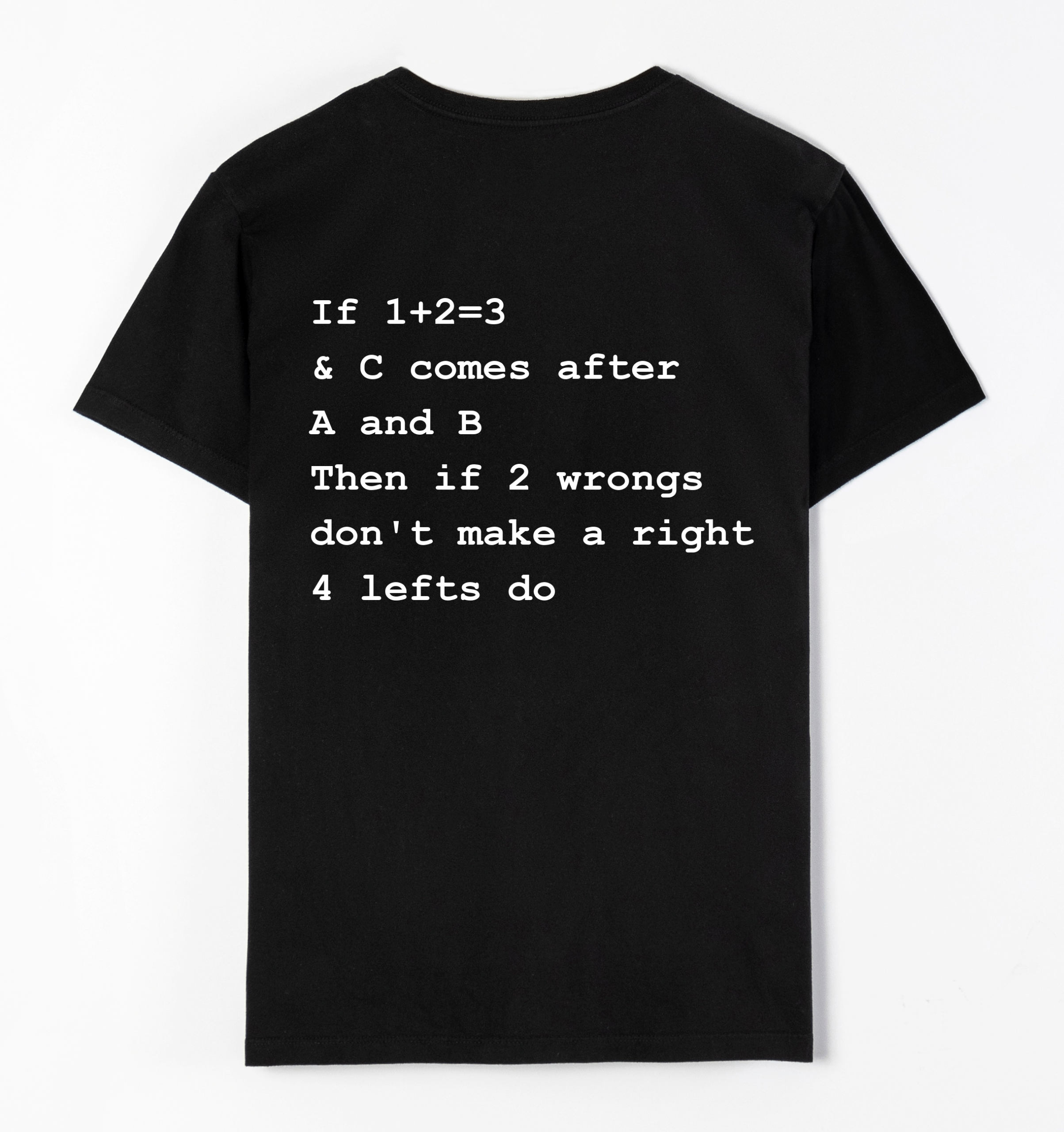 If 1+2=3 & C comes after A and B Then if 2 wrongs