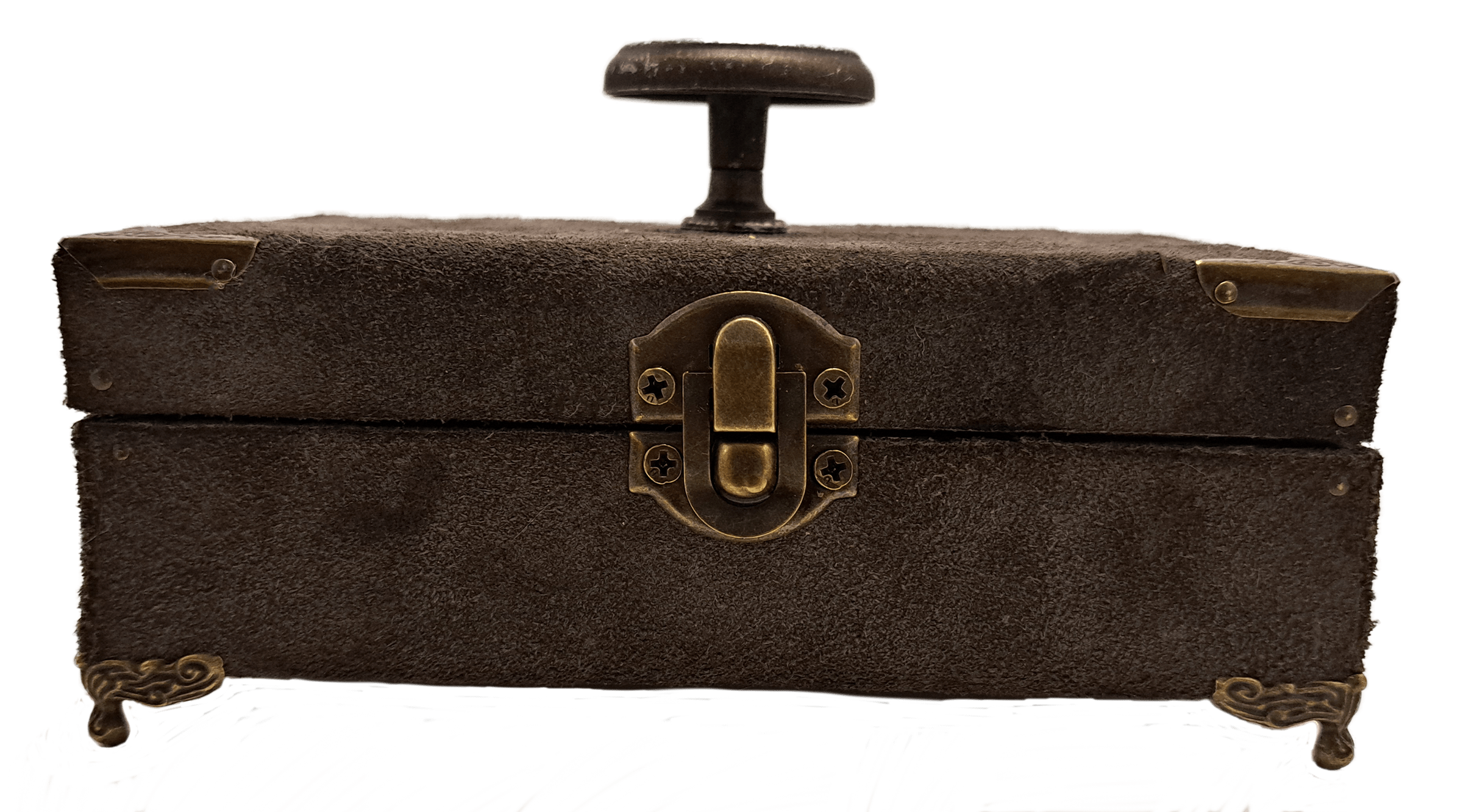 Brass Suede Jewelry Box