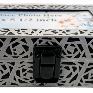 Black/ Grey Top Load Photo Jewelry Box