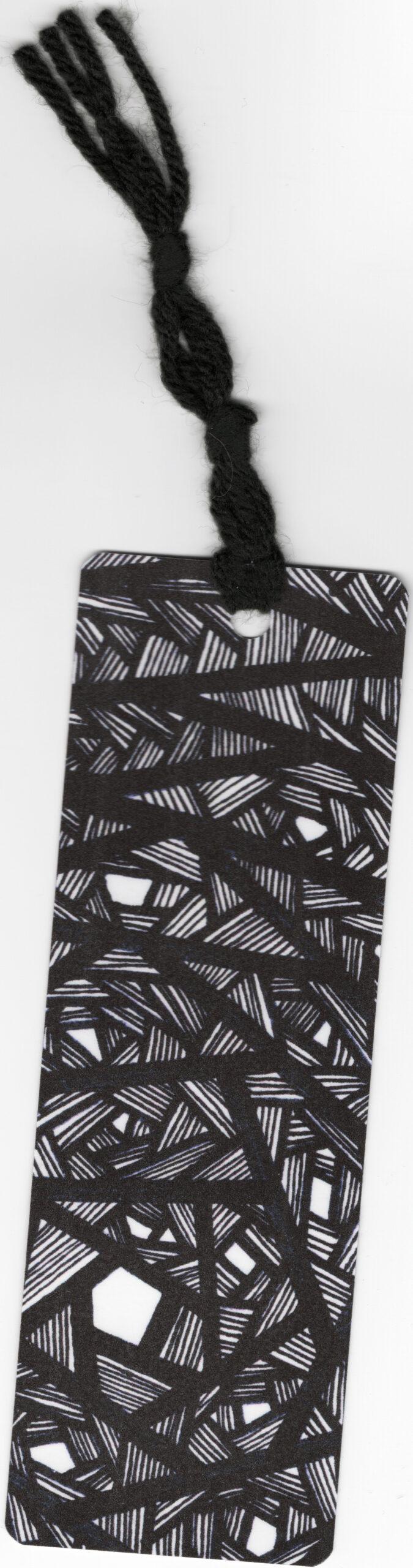Black & White Line Patterned Bookmark