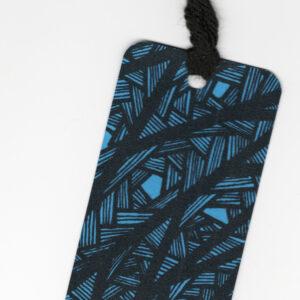 Blue 3 Line Patterned Bookmark