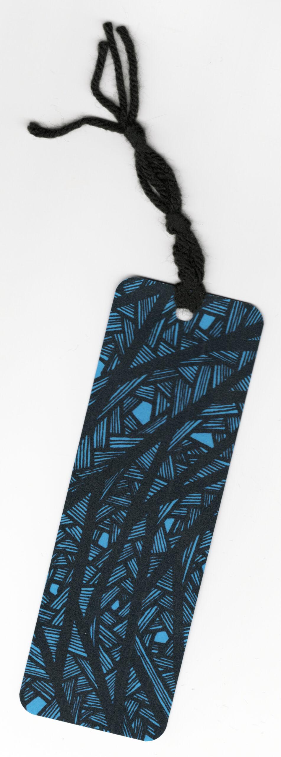 Blue 3 Line Patterned Bookmark