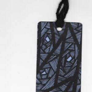 Blue 4 Line Patterned Bookmark