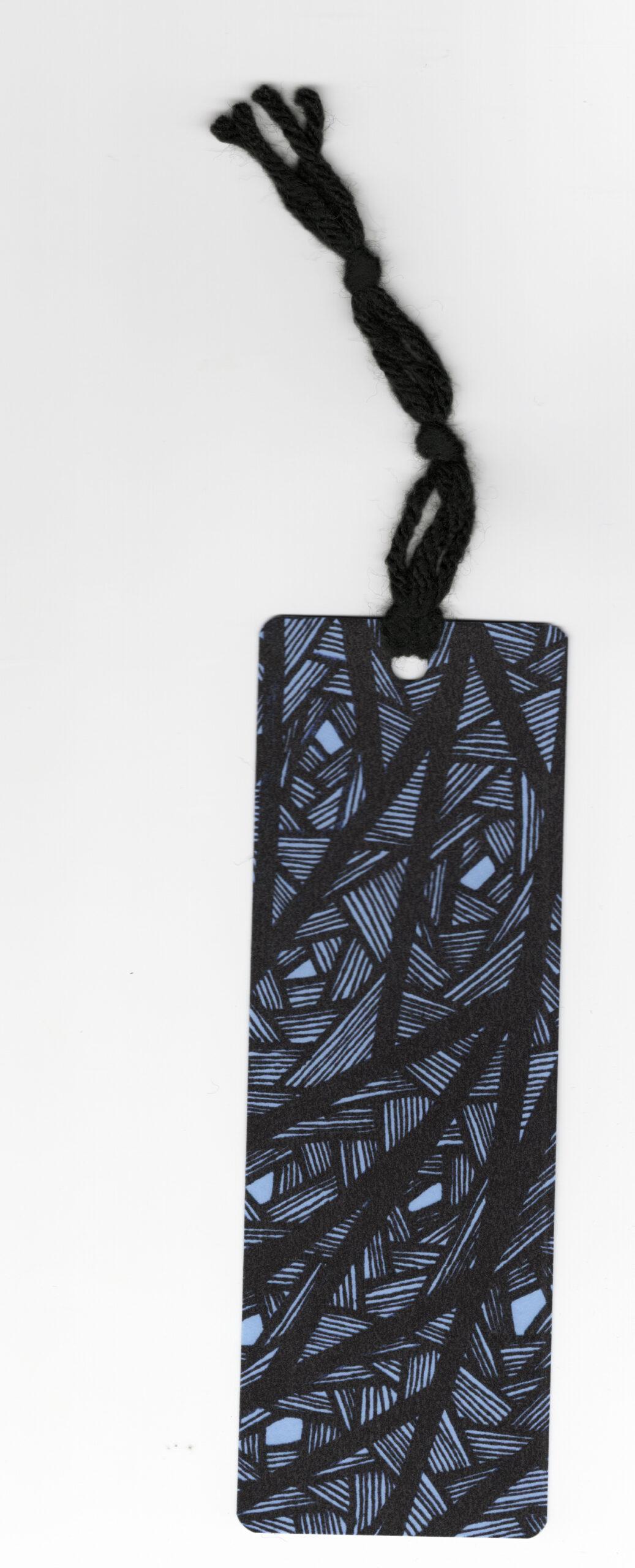 Blue 4 Line Patterned Bookmark