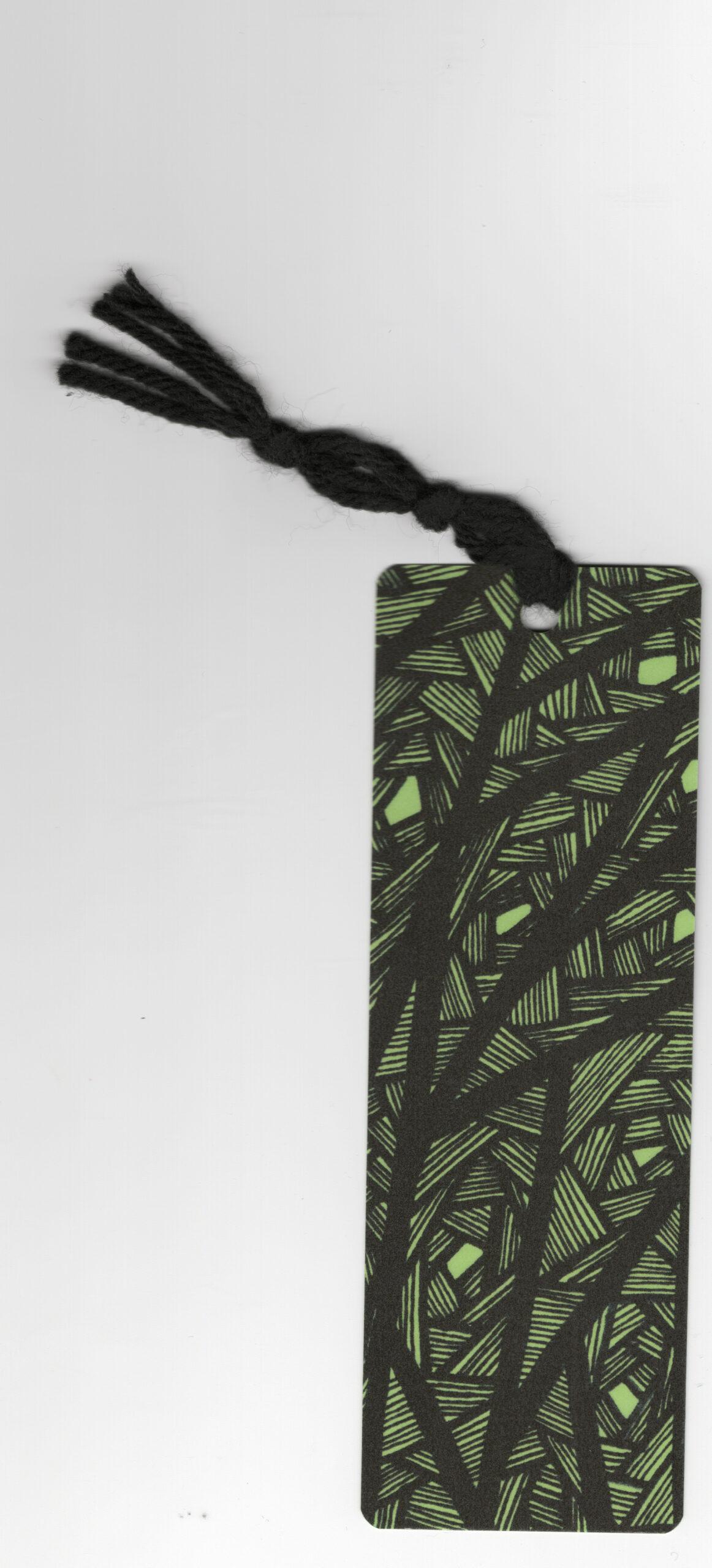 Green 2 Line Patterned Bookmark