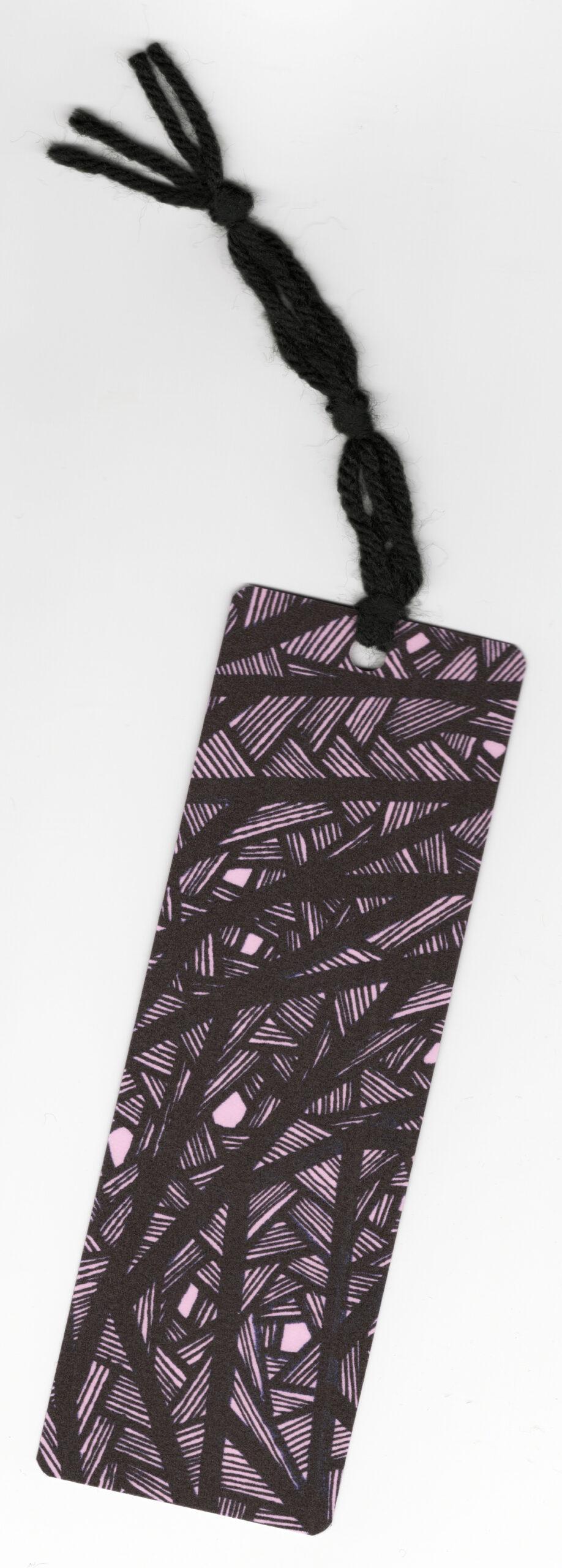 Pink 2 Line Patterned Bookmark
