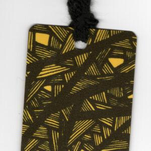 Yellow 2 Line Patterned Bookmark