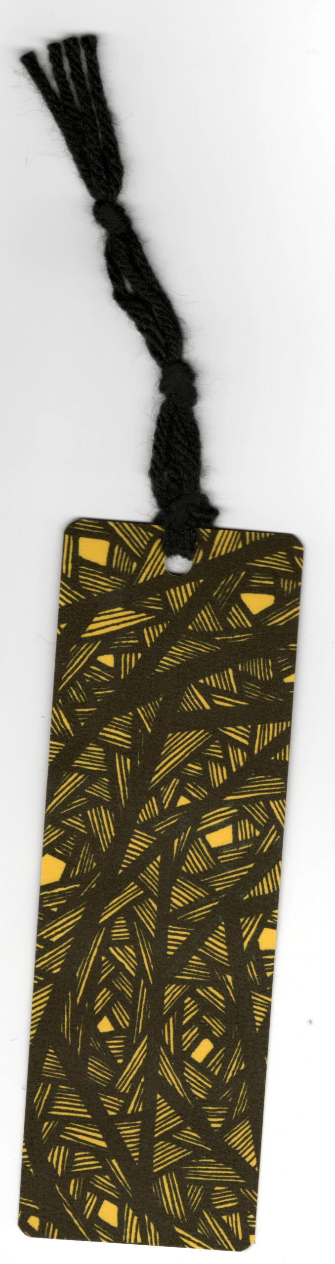 Yellow 2 Line Patterned Bookmark